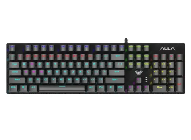 კლავიატურა AULA S2022 RGB Wired Gaming Mechanical Keyboard Black (Blue Switch), 2 image