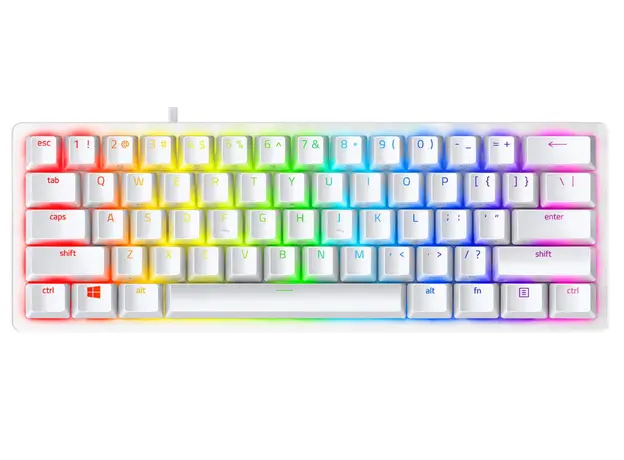 კლავიატურა Razer Keyboard Huntsman Mini Mercury Ed. RGB 61key Red Switch USB EN White