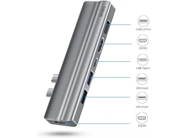 USB ჰაბი WiWU T9 Grey, 3 image