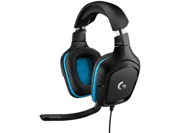 ყურსასმენი LOGITECH G432 Wired Gaming Headset 7.1 - LEATHERETTE - BLACK/BLUE - USB, 3 image