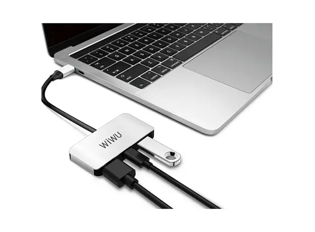 USB ჰაბი WiWU Alpha C2H Grey, 4 image