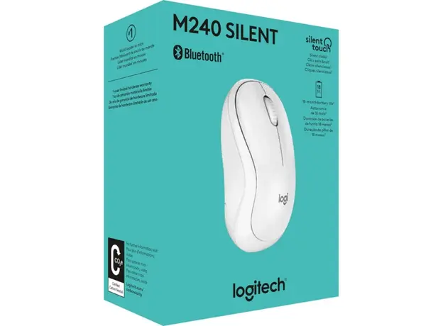 მაუსი LOGITECH M240 Bluetooth Mouse - OFF WHITE - SILENT, 4 image