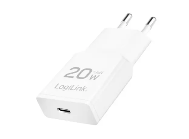 დამტენი Logilink PA0345 USB-C (PD 3.0) 20W GaN Fast Charger White