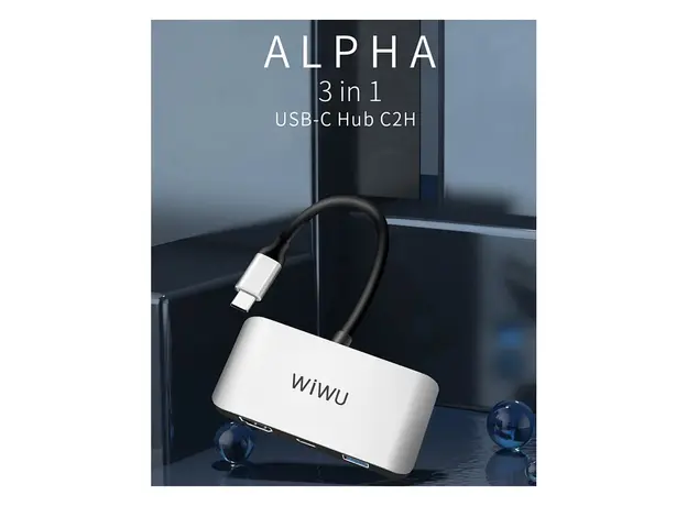 USB ჰაბი WiWU Alpha C2H Grey, 5 image
