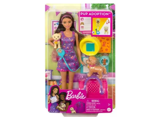 ბარბის თოჯინა MATTEL Barbie Adopt-a-Pup Playset - Latina, 3 image