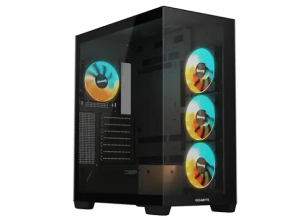 კომპიუტერის ქეისი Gigabyte C500 PANORAMIC STEALTH 4x120mm ARGB Fans Mid Tower Black - C500P ST