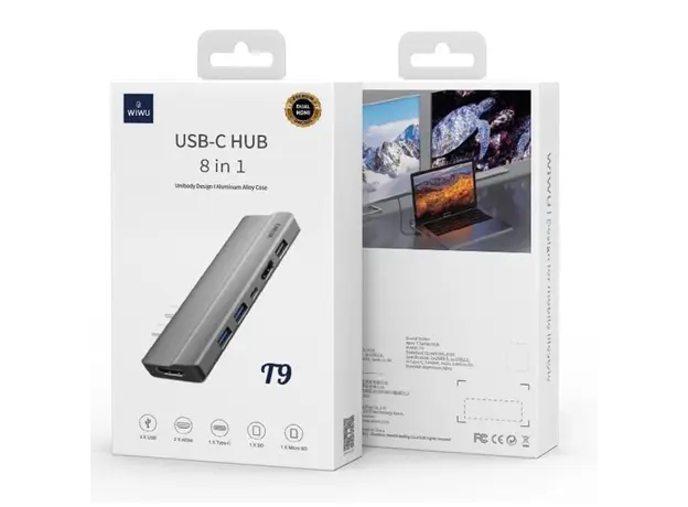 USB ჰაბი WiWU T9 Grey, 6 image
