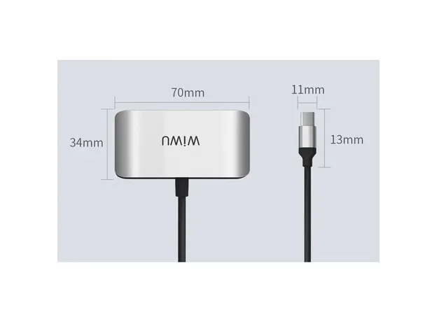 USB ჰაბი WiWU Alpha C2H Grey, 6 image