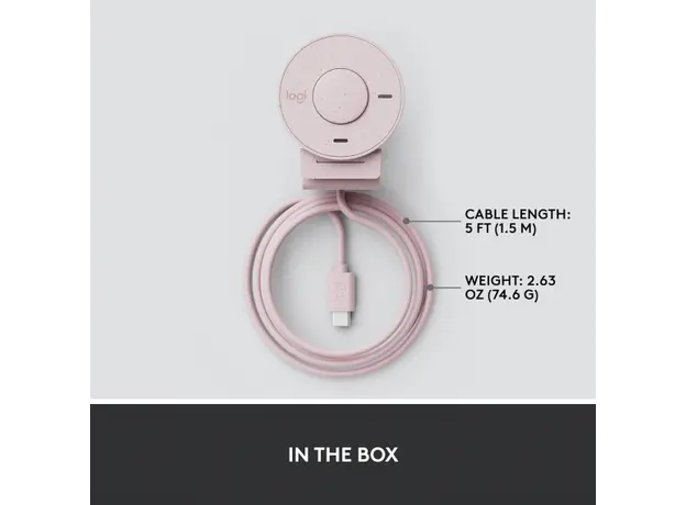 ვებკამერა LOGITECH Brio 300 Full HD webcam - ROSE - USB - EMEA28-935, 3 image