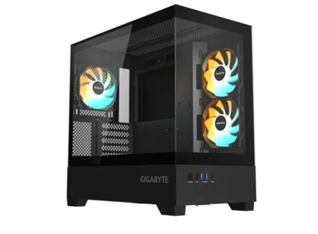 ქეისი Gigabyte C201P PANORAMIC 3x120mm ARGB Fans Midi Tower Black, 2 image