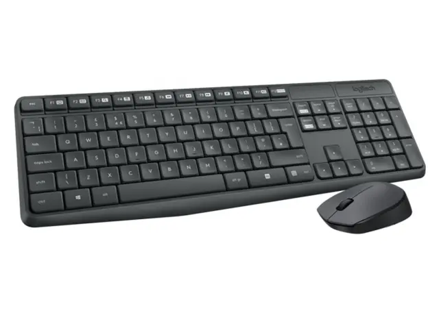 კლავიატურა და მაუსი LOGITECH MK235 Wireless Combo - GREY - RUS