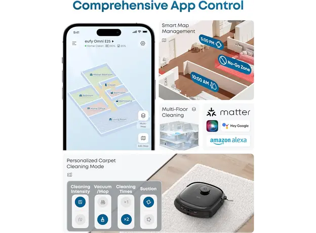 მტვერსასრუტი Eufy Omni E25 (G) - Europe (excluded UK plug) Black 1, 7 image