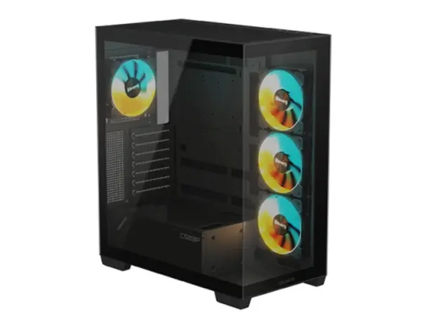კომპიუტერის ქეისი Gigabyte C500 PANORAMIC STEALTH 4x120mm ARGB Fans Mid Tower Black - C500P ST, 3 image