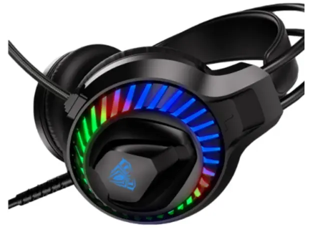 ყურსასმენი AULA S605 RGB Wired Gaming Headset Black, 4 image