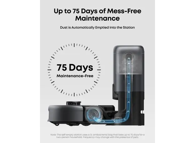 მტვერსასრუტი Eufy Robot Vacuum 3-in-1 E 20 (G) - Europe (excluded UK plug) Black, 3 image