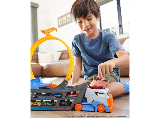 სათამაშო კომპლექტი Mattel HW Stunt & Go Hauler, 7 image