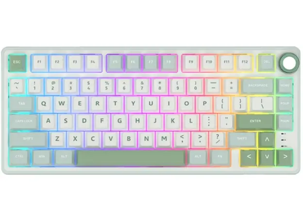 კლავიატურა Royal Kludge RK R75 RGB Mechanical Keyboard, K silver switch, Hot Swappable, Type-C wired, Sky Cyan, 2 image