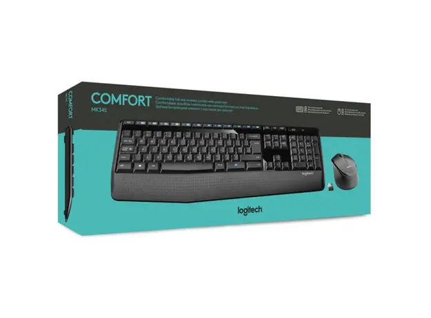 კლავიატურა და მაუსი LOGITECH MK345 Wireless Combo - BLACK - RUS, 4 image