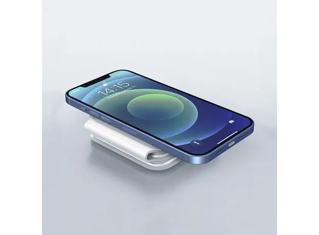 პორტატული დამტენი WiWU Foldable 3 in 1 M6 White, 4 image