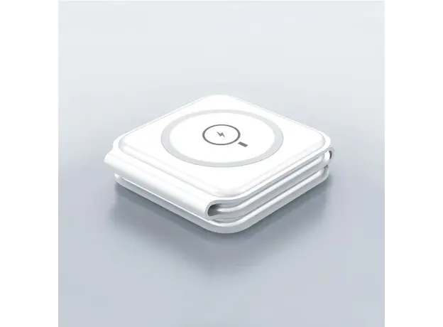 პორტატული დამტენი WiWU Foldable 3 in 1 M6 White, 6 image