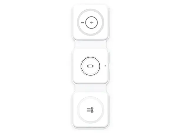 პორტატული დამტენი WiWU Foldable 3 in 1 M6 White, 3 image