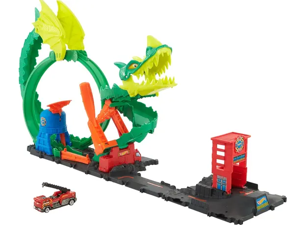 სათამაშო კომპლექტი Mattel HW City Dragon Drive Firefight, 4 image