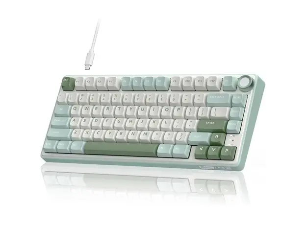 კლავიატურა Royal Kludge RK R75 RGB Mechanical Keyboard, K silver switch, Hot Swappable, Type-C wired, Sky Cyan, 7 image