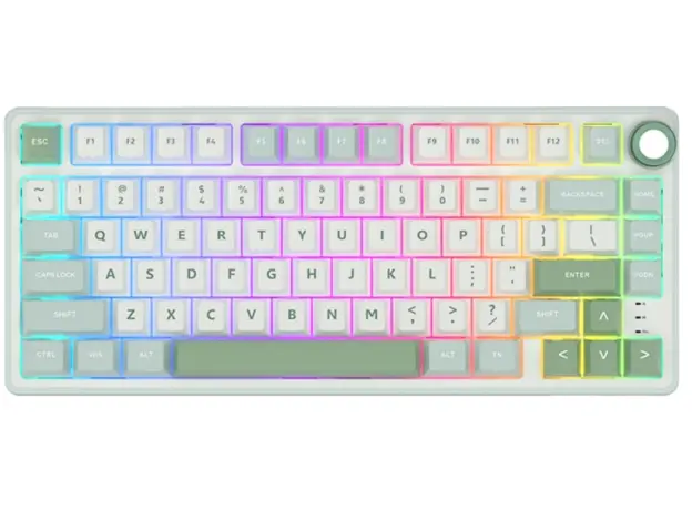 კლავიატურა Royal Kludge RK R75 RGB Mechanical Keyboard, Brown switch, Hot Swappable, Type-C wired, Sky Cyan, 2 image