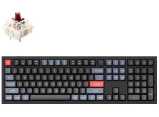 კლავიატურა Keychron Q6 104Key, Gateron G PRO Brown, Hot-Swap, QMK, Knob, USB-A, EN, RGB, 2 image