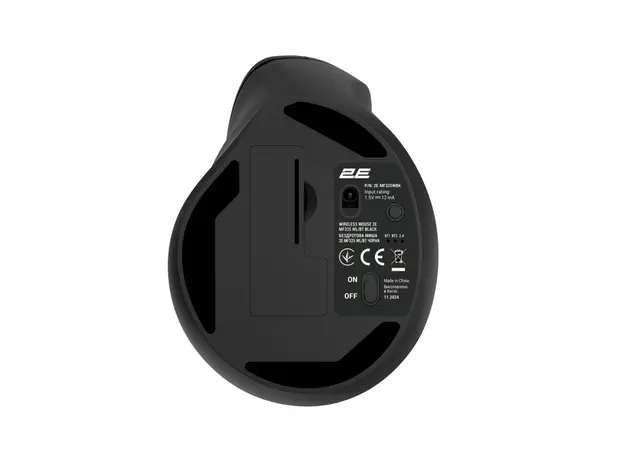 მაუსი 2E Mouse MF325 Silent, WL/BT, vertical, black, 4 image