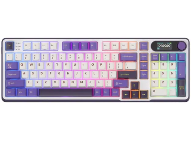 კლავიატურა Royal Kludge RK S98 RGB Mechanical Keyboard, Brown switch, Smart Display, Hot Swappable, Type-C wired, Bluetooth 5.0, 2.4GHz, Blackberry, 2 image
