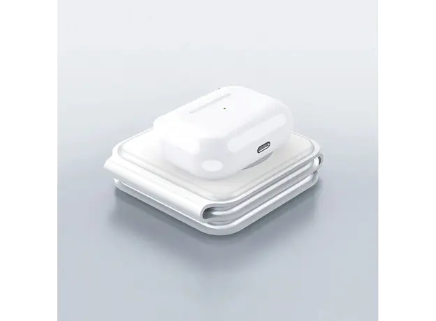 პორტატული დამტენი WiWU Foldable 3 in 1 M6 White, 5 image