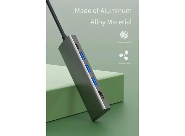 USB ჰაბი WiWU Alpha 531H Grey, 6 image