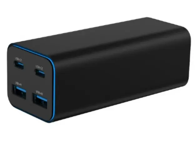 დამტენი Gembird TA-UC-2A2C-PD100-01-BK 4-port 100W GaN USB PowerDelivery fast charger Black, 3 image