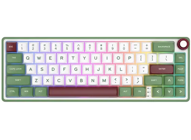 კლავიატურა Royal Kludge RK R65 RGB Mechanical Keyboard, Brown switch, Hot Swappable, Type-C wired, Green sand