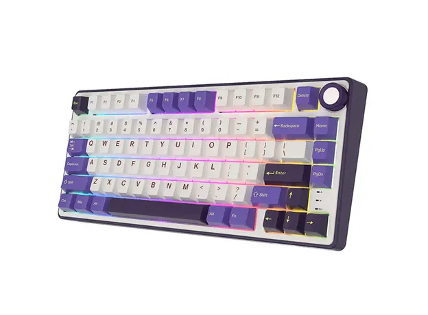 კლავიატურა Royal Kludge RK R75 RGB Mechanical Keyboard, K silver switch, Hot Swappable, Type-C wired, Blackberry, 3 image