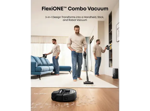 მტვერსასრუტი Eufy Robot Vacuum 3-in-1 E 20 (G) - Europe (excluded UK plug) Black, 4 image