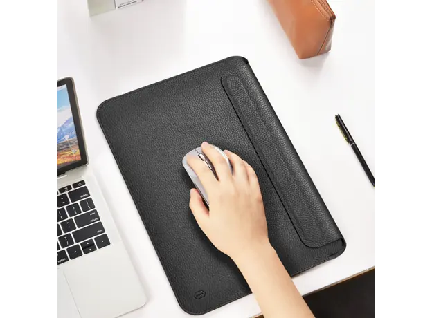 ნოუთბუქის ჩანთა WiWU 13.3'' Genuine Leather Laptop Sleeve Black, 4 image