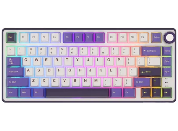 კლავიატურა Royal Kludge RK R75 RGB Mechanical Keyboard, K silver switch, Hot Swappable, Type-C wired, Blackberry, 2 image