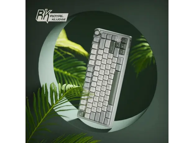 კლავიატურა Royal Kludge RK R75 RGB Mechanical Keyboard, Brown switch, Hot Swappable, Type-C wired, Sky Cyan, 7 image