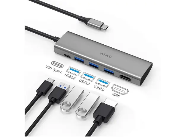 USB ჰაბი WiWU Alpha 531H Grey, 3 image