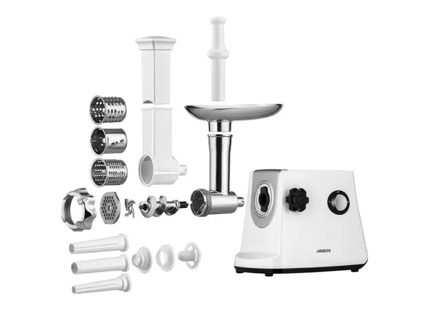 ხორცსაკეპი მანქანა Ardesto meat grinder, 1600W, 1.6kg/min, 3 cutting plates, sausages nozzle, 3 vegetable slicer, plastik, black-silver, 5 image