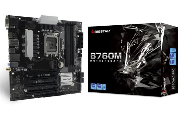 დედა დაფა Biostar Mainboard,Intel B760MXC PRO, 4DDR5 Socket 1700+, uATX, Gbe LAN,