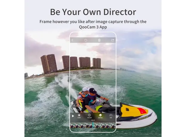 ექშენ კამერა KanDao Q23G-02 QooCam 3, 62MP, 360 Action Camera Travel Combo, Black, 14 image