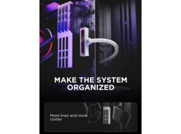 PSU კაბელის დამაგრძელებელი Asiahorse HYDRUS 24PIN WHITE - 30CM, 5 image