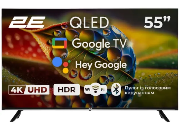 ტელევიზორი TV Set 55" 2E QLED 4K 60Hz Smart Google TV Black, 2 image