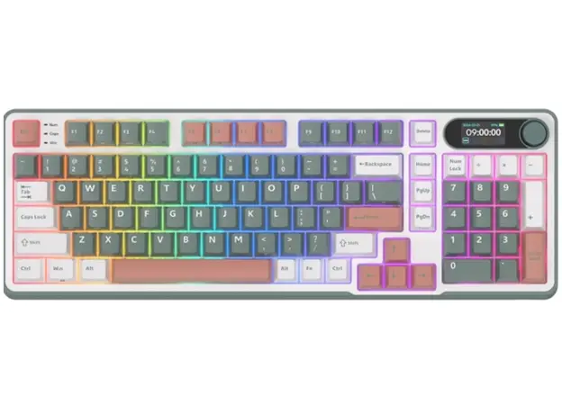 კლავიატურა Royal Kludge RK S98 RGB Mechanical Keyboard, Brown switch, Smart Display, Hot Swappable, Type-C wired, Bluetooth 5.0, 2.4GHz, Camping, 2 image