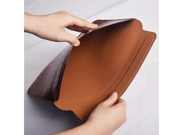 ნოუთბუქის ქეისი WiWU 13.3'' Skin Croco Geniunie Leather Sleeve Brown, 11 image