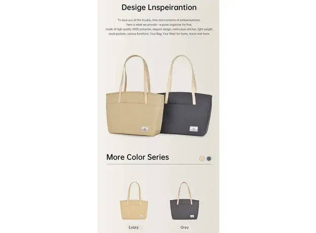 ნოუთბუქის ჩანთა  WiWU 16'' Ora Tote Grey, 4 image