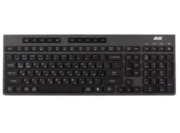 კლავიატურა 2E Keyboard membrane KS280 120key, WL/BT, EN/UK, silent, black-grey, 2 image